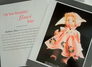 7p History Article,  Color Pics - Rare Antique Lenci Cloth Baby Dolls