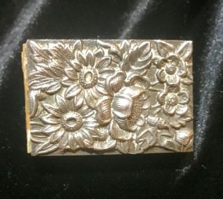 Victorian Marked S Kirk And Son Sterling Silver Repouse Floral Match Box Holder