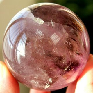 Rare Natural Purple Amethyst Crystal Sphere Ball Healing 401g
