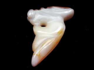 Old Nephrite Jade Carved Hongshan Culture Sculpture Ancient Dragon 09221908