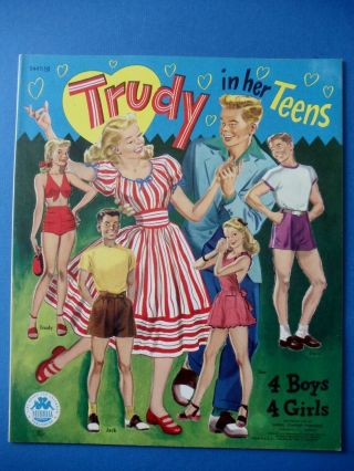 Vintage 1954 Trudy In Her Teens Paper Dolls Book Merrill 3447 Uncut