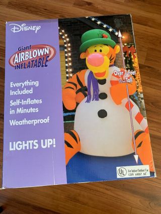 Gemmy Disney Tigger 7 Ft Lighted Airblown Inflatable Christmas Decoration Rare