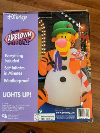 Gemmy DIsney Tigger 7 Ft Lighted Airblown Inflatable Christmas Decoration Rare 3