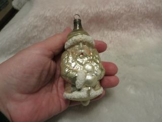 Antique German Christmas Ornament Green Santa Claus With Tree Vintage