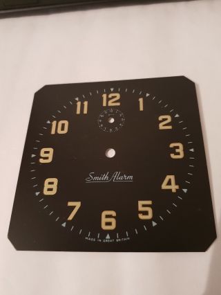 Smiths Black Square Clock Dial/ Face X 1 Vintage Old Stock 4`