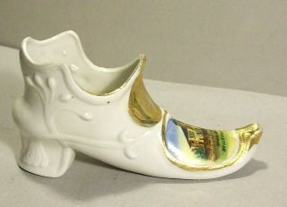 Antique Porcelain Shoe,  Souvenir Of Belleville Wisconsin High School
