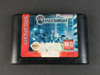 Shadowrun (sega Genesis,  1994) Authentic Game Cartridge Only Rare
