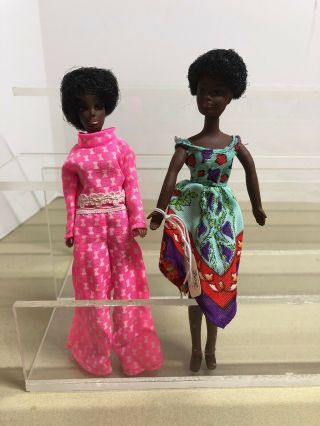 Vintage 1970s Mattel Rosemary African American & Dale Dawn Dolls Set Of 2