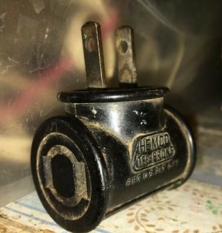 Vintage Hemco Tee Rong Single Bakelite Outlet Tap 2 Prong Rare Plug Adapter Cube