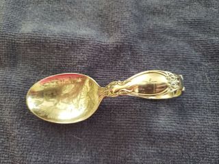 1894 Reed & Barton Sterling Silver Curve Handle Engraved Cats Spoon Eagle - R - Lion