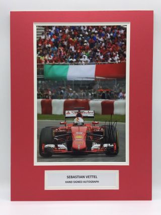 Rare Sebastian Vettel Ferrari F1 Signed Photo Display,  Autograph