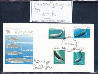 Fdc: 1982 Wales Set Signed By The Artists Robert And Katrina Ingpen Rare