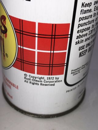 vintage rustoleum spray Paint Can GREEN ALUMINUM RARE 1972 70s Scotty Krylon 3