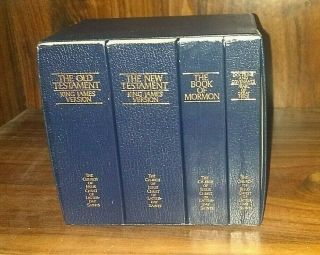 Rare Lds Standard Boxed Set Military 1985 Mormon Bible Doctrines Covenants