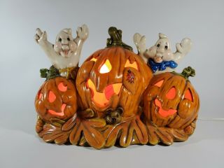 Vintage Ceramic Light - Up Halloween Ghosts 