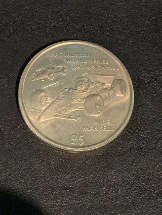£5 Coin Rare Isle Of Man Nigel Mansell Indycar Champion Coin