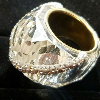 Authentic Signed Swarovski Nirvana Forever Clear Ring Size 58,  Rare