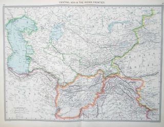 Map Of Central Asia.  1905.  Afghanistan.  Persia.  Caspian.  North West Frontier.
