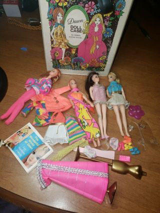 Vintage 1970 Topper Dawn Doll & Friends Mod Pocketbook Carrying Clothes Case,  Exc