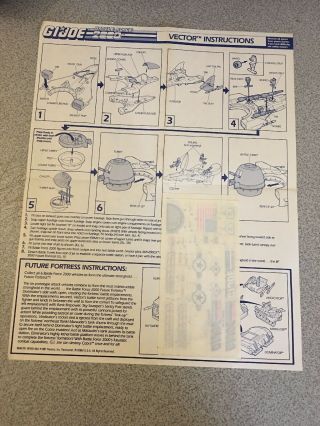 Gi Joe Vintage 1987 Battle Force 2000 Vector Blueprints Instructions Decals Rare