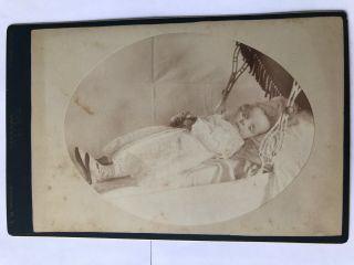 Post Mortem Cabinet Card Child Antique Photo Morbid Pram Canton York Unusual