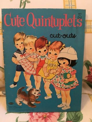 Rare 1964 Cute Quintuplets Paper Dolls Uncut Ends Oct 30