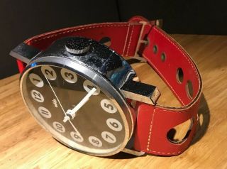 vintage 1970s ULTRA RARE RED GIANT WRIST WATCH WALL CLOCK Great 2