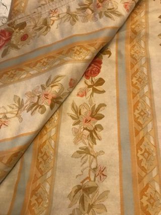 Rare Ralph Lauren Lambert Aubusson Striped Floral King Flat Sheet Near 3