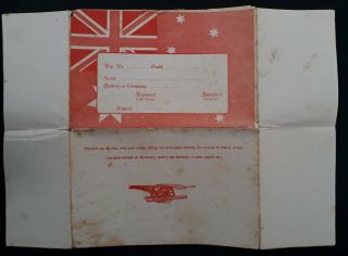 Rare Undated Australia Dardanelles Combined Letterette And Reply Sheet