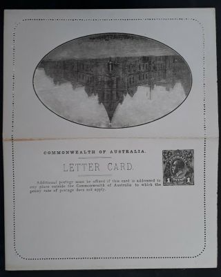 Rare 1914 - Australia 1d Black Pre printed KGV Letter Card - City Court Melb 3