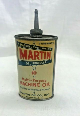 Vintage Very Rare Martin Lead Top Handy Gun Reel Oiler Oil Tin Can S 