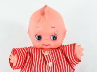 Vintage Kewpie Doll Jointed Vinyl Squeak Toy Poseable 60s Cupie Webbed Hands 9 "