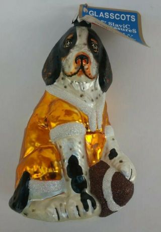 Glasscots Slavic Treasures University Of Tennessee Ornament Dog Jersey Vols Rare