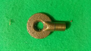 Vintage /antique Short Brass Barrel Key With Cross End.