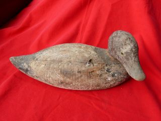 Antique Collectible Hand Carved Wooden Primitive Duck Decoy Old Patina