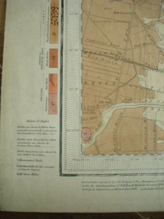 Scunthorpe & Kirton 86 S.  W.  Hand Coloured Geological Map Ordnance Survey 1891 3