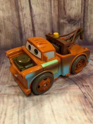 Disney Pixar Cars Tow Mater Shake N Go Brown Truck Talking Mattel 2005 Rare Euc