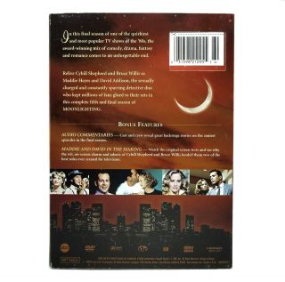 Moonlighting: The Complete Fifth Season 5 Five Very Good 3 - Disc DVD Set RARE 3