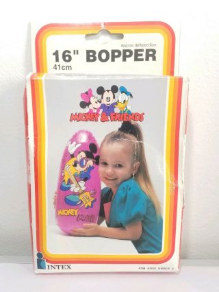 Vintage 1992 Mickey And Friends Mickey Mouse 16 " Inflatable Bopper By Intex Rare