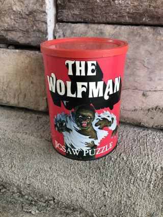 Vintage 1974 Apc Jigsaw Puzzle In Can The Wolfman,  Complete Rare Fun One Owner