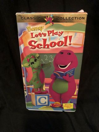 Vhs Tape Barney & Friends Let’s Play School 1999 Fun Educational Rare