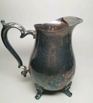 Vintage Oneida USA Silverplate COUNTESS 64oz Footed Water Pitcher Jug w/ Ice Lip 3