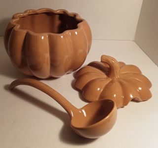 Halloween Pumpkin Punch Bowl with Ladle,  Parties or Thanksgiving,  Perfect,  Rare 3