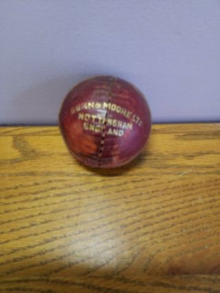 Vintage Antique Cricket Ball Old Red Stitched Gunn & Moore Nottingham England