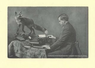Ma Hadley 1908 - 14 Antique Postcard Clarence Hawkins & Fox Typewriter Mass