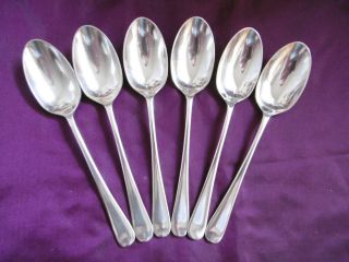 Lovely Set Of 6 Elkington Silver Plated Epns Rat Tail Pattern Dessert Spoons