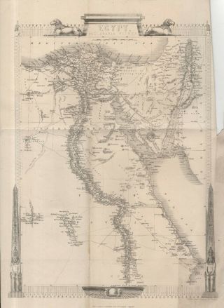 Antique John Rapkin Map Of Egypt,  The Red Sea & The Nile - Uncoloured (c.  1860)