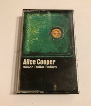 Alice Cooper Billion Dollar Babies Cassette Tape Rare,  Vintage 1973