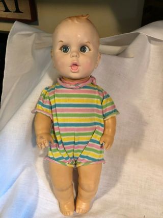 Vintage 1970 Gerber Baby Doll Gerber Products 16 " Baby Doll Googly Eyes Guc