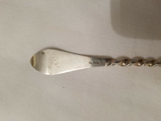Vintage Norwegian Engraved Demitasse 830S Silver Spoon Twisted Handle 3